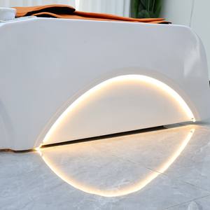 Cama de Champú Profesional Moderna para Salón con Masaje de Bolsa de Aire, Lavabo de Cerámica y Reposapiés Ajustable para Baño - Product Image 4