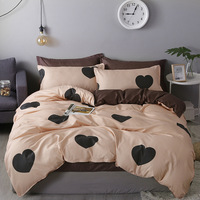 Parure de lit en velours d'hiver, housse de couette sur mesure, 4 pièces, polyester et coton, blanc, imprimé moderne, écologique, toutes saisons