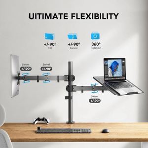 Single Monitor <b>Desk</b> Mount Stand for Laptop Holds <b>Computer</b> Screen up to 17 Inch New Stock Notebook Monitor Mount - Product Image 4