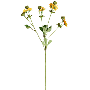 Bouquet de fleurs artificielles en soie, fausses marguerites, camomilles, tournesols et chrysanthèmes blancs, vente en gros - Product Image 5