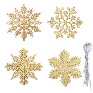 4-Inch Plastic Glitter Christmas <b>Tree</b> Hanging Snowflake Ornament - Product Image 4