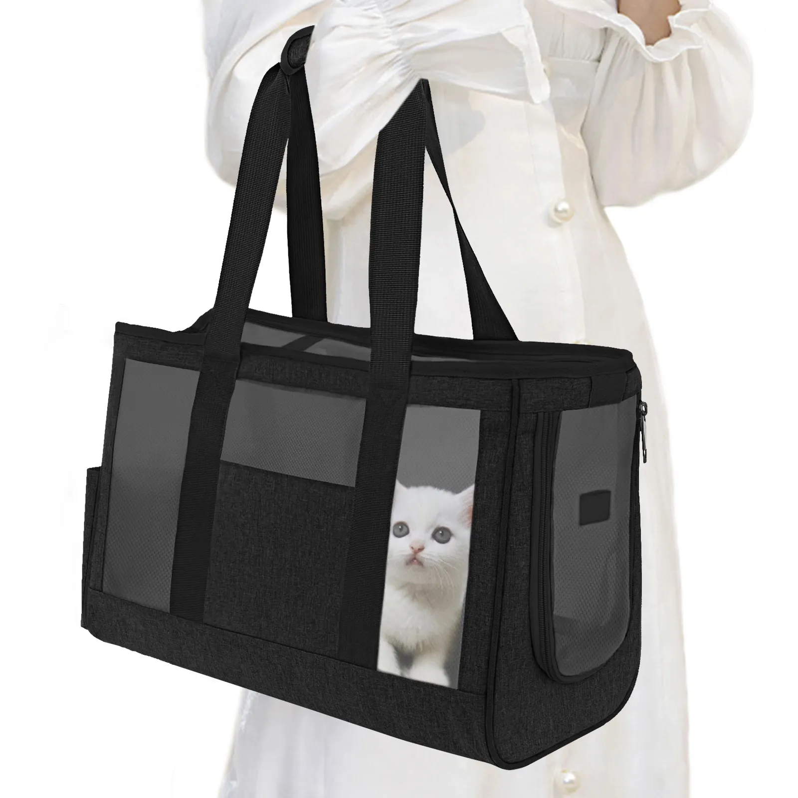 कारखाने के स्रोत उच्च गुणवत्ता वाले पालतू वाहक बैग आउटडोर पालतू पालतू बैग डबल कुत्ते बिल्ली के पालतू बैग