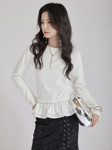 Camicie da donna in stile balletto a <span class=keywords><strong>maniche</strong></span> <span class=keywords><strong>lunghe</strong></span> con bottoni retrò in pizzo e camicette e top da donna in cotone nero - Product Image 2