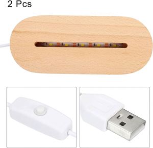 Modern Style Durable DC 5V Wooden Rectangle LED Luminous Base Night Light Dimmable Warm White USB Rechargeable Home 3D CE - Product Image 3