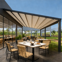 Auvent rétractable de luxe en alliage d'aluminium de qualité supérieure, monté sur le toit, avec bras pliables, pour cafés, restaurants, auvent anti-pluie, maison moderne