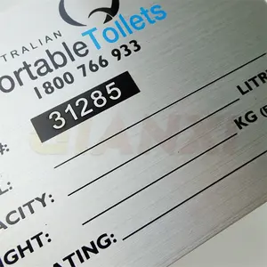 Chemically Etched Aluminum Nameplate Self-Adhesive Labels Metal Label Plate