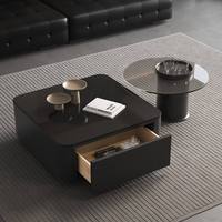Meubles de bureau à domicile, nouveau design, meuble TV avec table basse, vente en gros, ensemble de meuble TV et table centrale de luxe noir