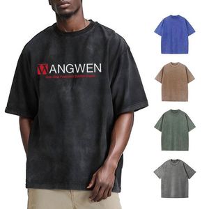 เสื้อยืดสตรีทแวร์ขายส่ง ออกแบบลายพิมพ์ตามสั่ง ทรงโอเวอร์ไซส์ สไตล์ฮิปฮอป น้ำหนัก 200 กรัม ลายมัดย้อมสีพื้น สำหรับผู้ชาย - Product Image 1