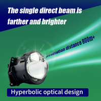 Projecteur Bi-LED XC011 3 pouces 6 cœurs 78W à faisceau laser direct, feux de croisement et de route universels pour la rénovation automobile