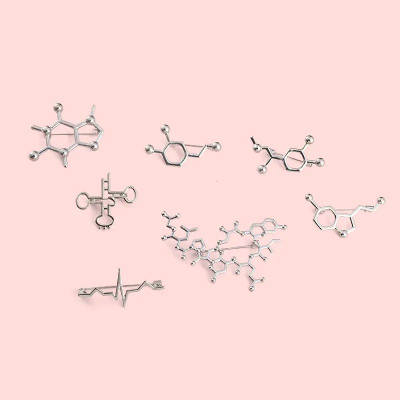 Bros Struktur Molekul Lencana Formula Kimia Kustom EKG Cinta Hormon Kimia Perawat Guru Grosir Pin