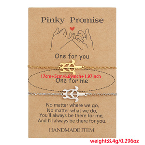 Pinky Promise Turtle <b>Bracelet</b> Gold Silver <b>Couple</b> Jewelry Valentine Gift Handmade Charm <b>Bracelets</b> - Product Image 4