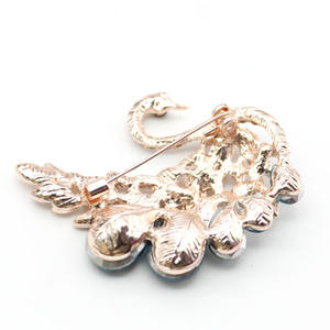 高級ラインストーン白鳥ブローチ女性のエレガントなコサージュ服アクセサリー卸売 - Product Image 3