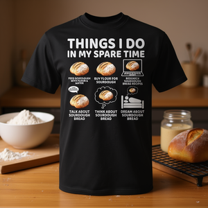Cosas que hago en mi tiempo libre, camiseta para amantes del pan y panaderos de masa madre - Product Image 3