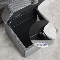 MAXYOYO Otomana Moderna con Almacenamiento, 57CM, Reposapiés de Pana, Taburete Multiusos para Sofá, Uso en Múltiples Habitaciones