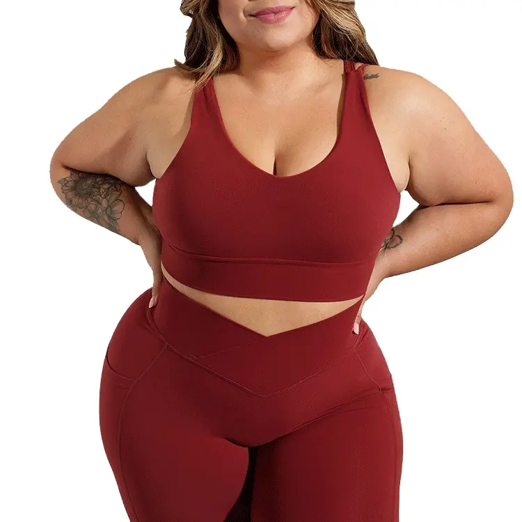 Novo Estilo de Menina Madura Sexy Hot Lulu Sports Lounge Confortável Plus Size Copo Grande de Sutiã Elástico Top Com Sutiã pad