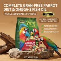 WIMOW Papegaaienvoer Omega 3 Vitaminen Fruit Groenten Zaden Noten Zonnebloem Pompoen Mais 2kg Ara Afrikaanse Grijze Papegaai Bulk OEM