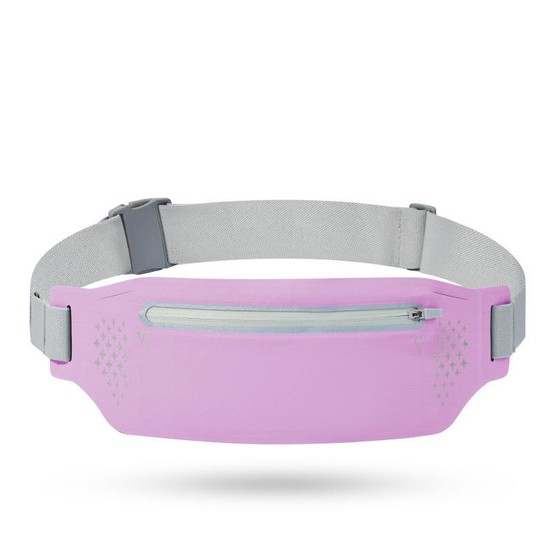 เข็มขัดสีเทา แบบซิปเดี่ยว สีม่วง - 7 นิ้ว