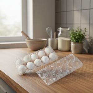 Vente en gros de 10 boîtes à œufs en plastique PET transparent, emballage en blister, conteneur de stockage, porte-œufs de poulet, OEM/ODM - Product Image 3