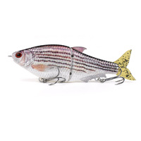 160mm 50.4g Baskılı Glide Lure Vib Balıkçılık ABS Sert Yem 2 Parçalı Çok Eklemli Swimbait Kuyruklu Nehir Göl Dere Kancaları