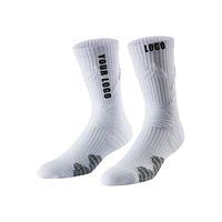 Chaussettes de sport athlétiques antidérapantes à logo personnalisé OEM ODM, chaussettes rembourrées pour le basketball, les jeux de ballon, l'uniforme d'équipe
