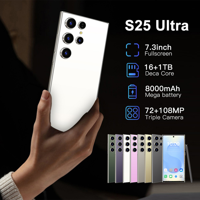 2025 New Arrival s S25 Ultra Phone Global Version Mobile Phone 16GB+1TB Android 13 Cellphones Unlocked Smartphone