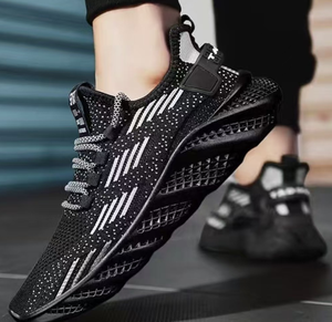 Spedizione <span class=keywords><strong>veloce</strong></span> traspirante da uomo che corre <span class=keywords><strong>scarpe</strong></span> sportive allacciate <span class=keywords><strong>scarpe</strong></span> da passeggio piatte di nuovo stile - Product Image 1