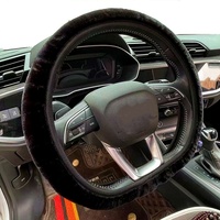 Housse de volant de voiture en fausse laine, extensible, chaude pour l'hiver, universelle, 38 cm, accessoire intérieur automobile