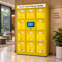 Casier intelligent de livraison de repas à usage professionnel pour restaurants, simple face, 10 portes, fenêtre transparente