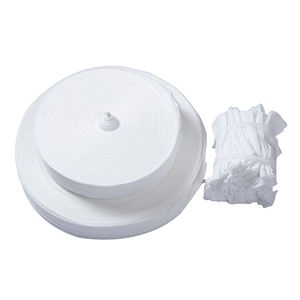 Bata de aislamiento del fabricante, puños de punto acanalados, bata de laboratorio de poliéster, azul, desechable, de poliéster, solo cuello de punto - Product Image 1