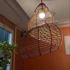 โคมไฟระย้าไม้ไผ่สุดหรูพร้อมไฟ LED สำหรับตกแต่งบ้านโรงแรมร้านอาหารลวดลายพัดสุดสร้างสรรค์ - Product Image 3