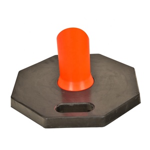 115cm T-Top Bolard Delinator HDPE交通プラスチック警告ポスト黒ゴムベース - Product Image 6