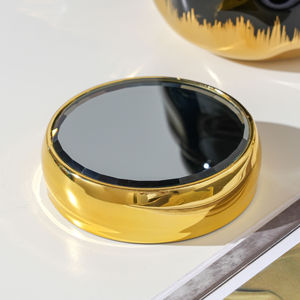 Custom Company Wedding Gift Gold Milk <b>Cup</b> <b>Ceramic</b> Reusable Coffee <b>Cup</b> Thermo Mug <b>Ceramic</b> Coffee Mug With Mirror Lid - Product Image 4