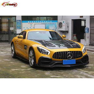 Kit de carrosserie en fibre de carbone de style Renntech Lèvre avant, diffuseur arrière, jupes latérales, <span class=keywords><strong>becquet</strong></span> arrière pour Mercedes Benz AMG GT GTS 2018 - Product Image 5