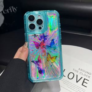 Funda Transparente de Lujo con Diseño de Golondrina y Flores Púrpuras para iPhone 17PROMAX 16PLUS 15PRO, Fabricada con Material de PC, Protector de Cámara - Product Image 2