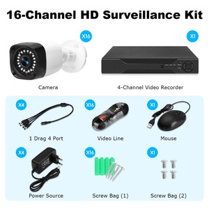 Système de caméra CCTV HD 16 canaux OEM, <span class=keywords><strong>kit</strong></span> DVR AHD 16CH pour extérieur, caméras analogiques 2MP, système de caméra de surveillance de sécurité 16 pièces - Product Image 3