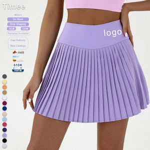 Falten rock Yoga Hoch taillierter Anti-Expositions-Tennis rock Doppels chich tiger einfarbiger Badminton-Golf-Kurzrock - Product Image 1