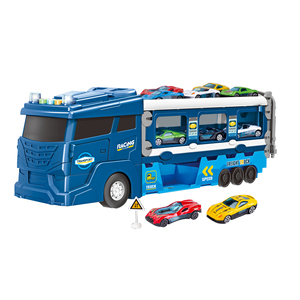 <span class=keywords><strong>Camion</strong></span> <span class=keywords><strong>Giocattolo</strong></span> Trasformabile con Rimorchio da Corsa a Inerzia per Bambini con Suoni e Luci - Product Image 3