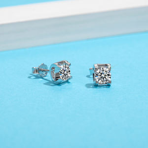 Pendientes de Plata de Ley con Moissanita de 0.5ct, Joyería Moderna y Elegante, Certificación GRA, Incrustaciones de Piedras D - Product Image 4