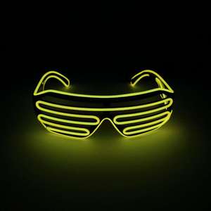 パーティー 用 EL ワイヤー ネオン レイブ グラス 光る シャッター グラス 点滅 LED サングラス + バッテリー パック 低価格 卸売 - Product Image 6