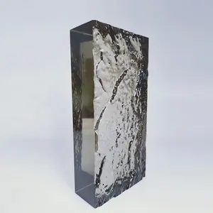 实心砖透明方形彩色热熔玻璃砖磨砂水晶砖门廊隔墙玻璃块