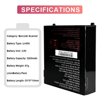 Batterie industrielle rechargeable de haute qualité, sans fil, C6200, PDA portable, batterie au lithium Li-polymère, 3,8 V, 5200 mAh