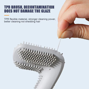 Ensemble de brosses de toilette modernes et hygiéniques en silicone, à long manche, pour un nettoyage en profondeur, accessoires de salle de bain, noir TPR - Product Image 4