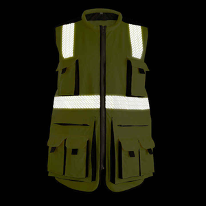 Gran oferta, chaleco de trabajo personalizable, características de seguridad reflectantes, ropa de trabajo fluorescente hecha de nailon duradero, poliéster, multibolsillos - Product Image 2
