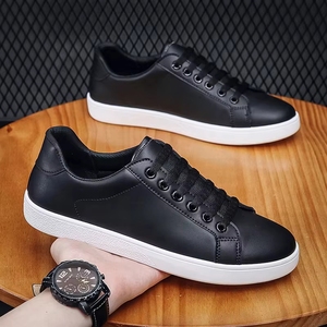 Zapatillas Casuales de Hombre con Cordones, Negras, Planas, para Caminar, Estilo Skateboard, Antideslizantes, con Punta Cerrada y Forro de Malla - Product Image 5