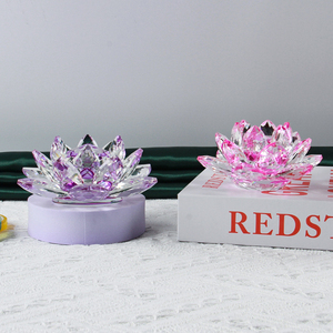 Honor of Crystal Figurines Wedding <strong>Party</strong> Decor Gifts Souvenir 80Mm <strong>Quartz</strong> Crystal Lotus Flower Crafts Glass Crystal Flower - Product Image 4