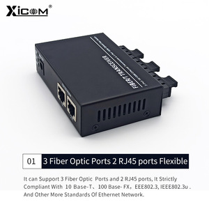 ตัวแปลงสัญญาณไฟเบอร์ออปติก XICOM 100Mbps 3 พอร์ตไฟเบอร์ 2 พอร์ต RJ45 ระยะส่ง 20 กม. - Product Image 2