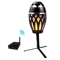 Haut-parleur torche LED sans fil d'extérieur avec système multi-synchronisation sans fil, haut-parleur de patio un-vers-plusieurs pour le camping