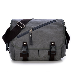 Bolsa Sling Masculina por Atacado, Nova Chegada, Design de Moda Quente, <span class=keywords><strong>4</strong></span> Cores, Bolsa Mensageiro de Lona Vintage de Alta Qualidade - Product Image 3