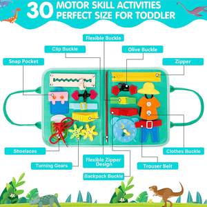 Nouvelle Version Tableau d'Activités Sensorielles Dinosaure, Sac Sensoriel, Planche de Développement des Activités Sensorielles pour l'Apprentissage <span class=keywords><strong>Montessori</strong></span>, Jouets Éducatifs Précoce - Product Image 4