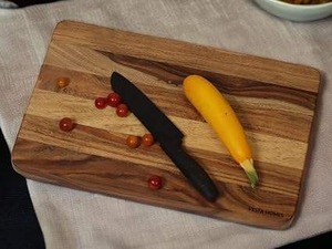 Planche à découper robuste en bois de manguier foncé, grande taille, pour viande, légumes, fruits et fromages, vente en gros - Product Image 5
